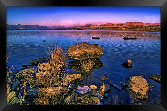Lake in North Wales Framed Print by Angel wheller
