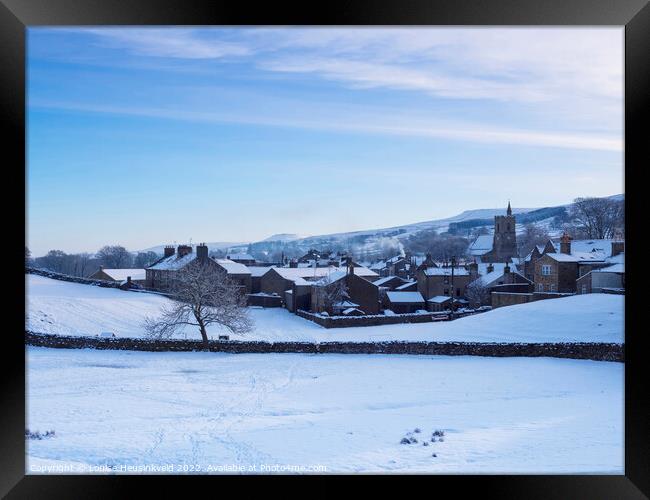 Winter in Hawes, Wensleydale, Yorkshire Dales National Park Framed Print by Louise Heusinkveld