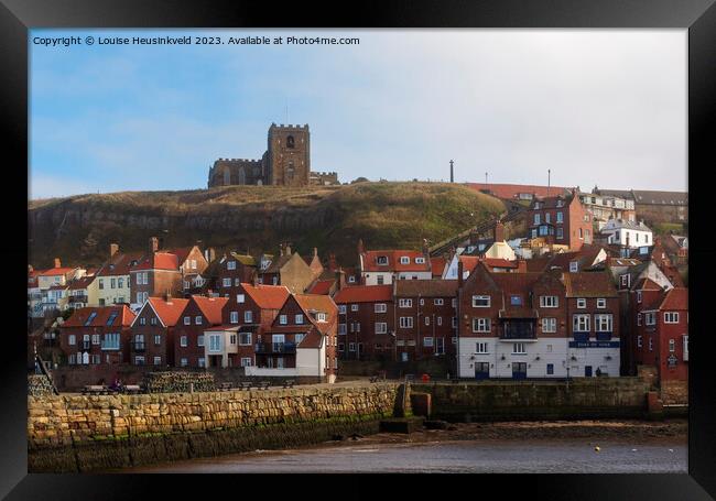 Whitby, East Cliff and River Esk, North Yorkshire, England Framed Print by Louise Heusinkveld