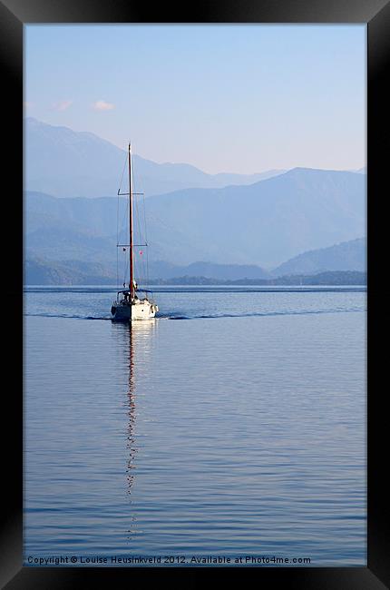 Sailing boat, Skopia Limani, Turkey Framed Print by Louise Heusinkveld