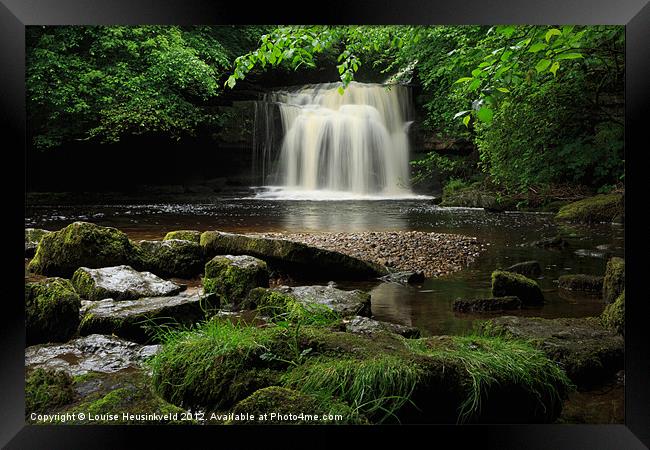 West Burton Falls in Wensleydale Framed Print by Louise Heusinkveld