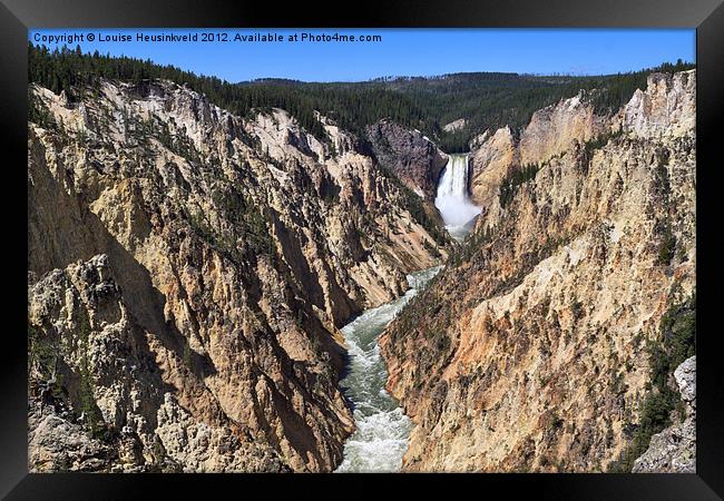 Yellowstone River Lower Falls Framed Print by Louise Heusinkveld