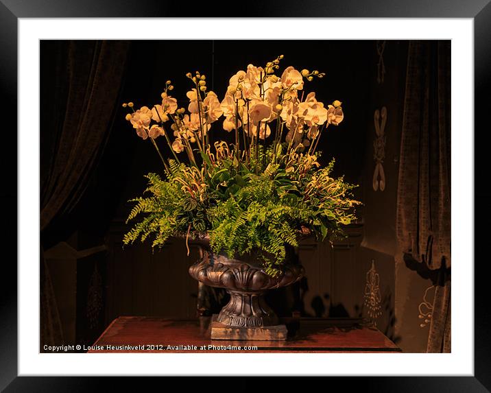 Flower Arrangement, Chateau Chenonceau, France Framed Mounted Print by Louise Heusinkveld