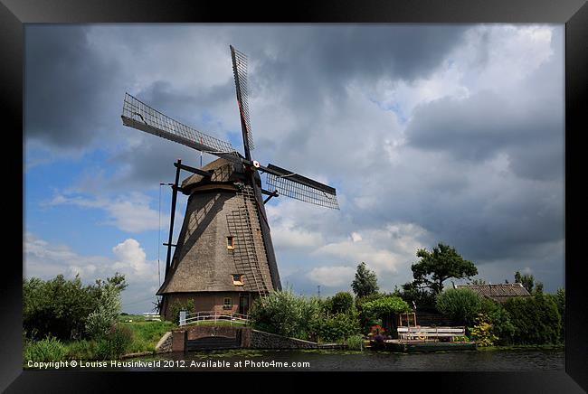 Kinderdijk windmill, Netherlands Framed Print by Louise Heusinkveld