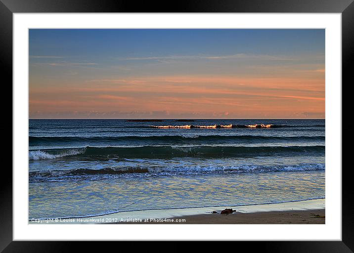 Incoming tide at Bigbury-on-Sea Framed Mounted Print by Louise Heusinkveld