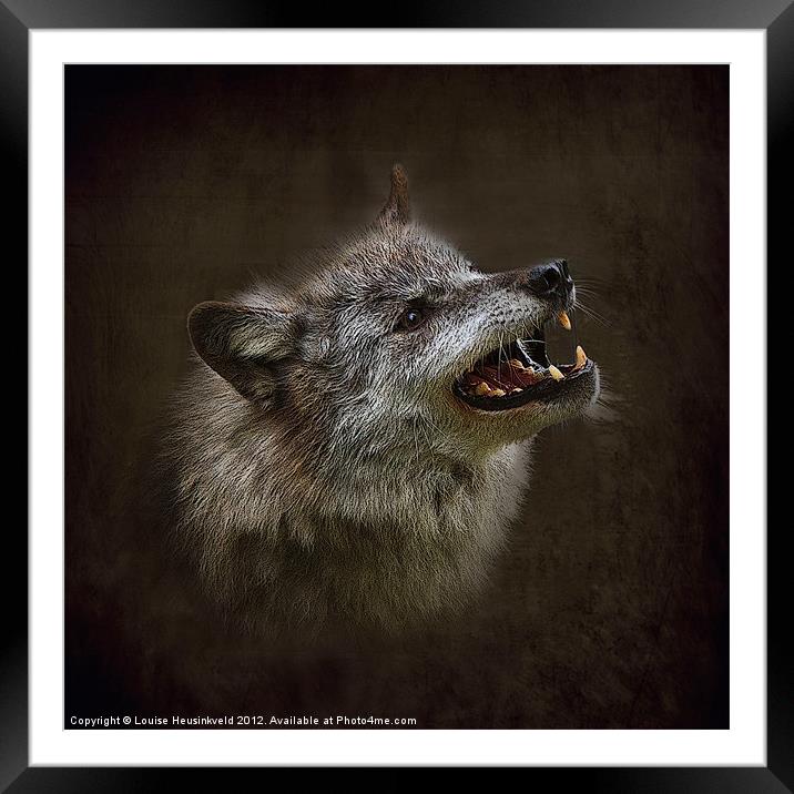 Big Bad Wolf Framed Mounted Print by Louise Heusinkveld