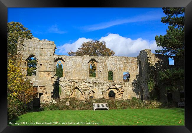 Jervaulx Abbey Ruins Framed Print by Louise Heusinkveld