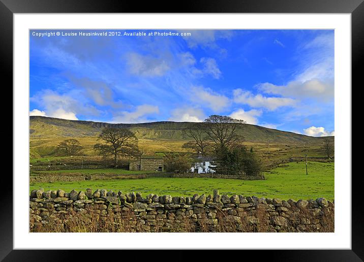 Mallerstang Dale, looking east to Mallerstang Edge Framed Mounted Print by Louise Heusinkveld