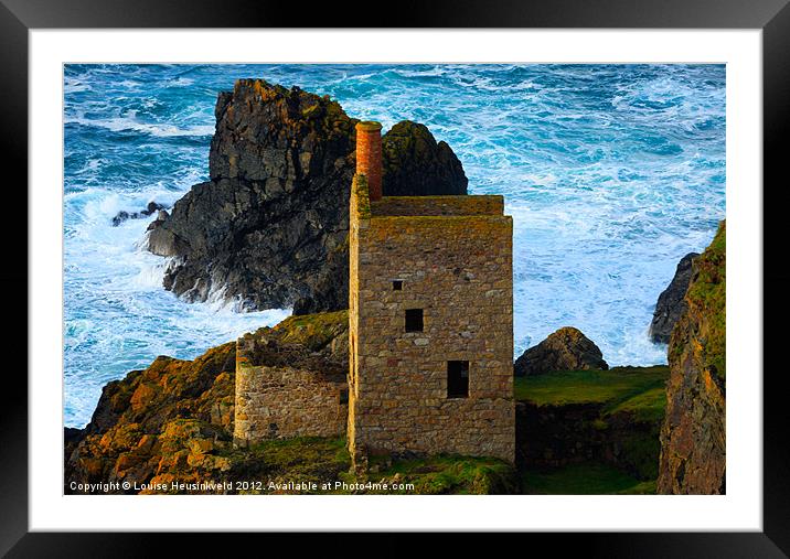Engine houses at Botallack, Cornwall Framed Mounted Print by Louise Heusinkveld