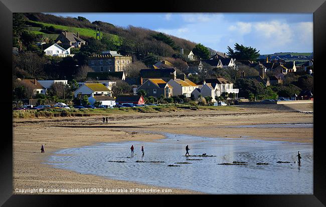 The beach at Marazion, Cornwall Framed Print by Louise Heusinkveld