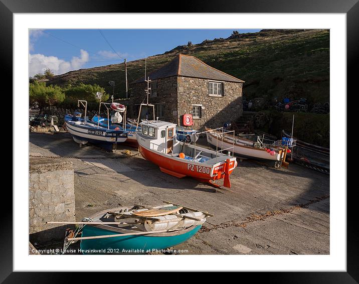 Mullion Cove, Cornwall Framed Mounted Print by Louise Heusinkveld