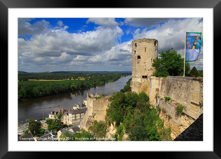 Tour du Moulin and the Loire River, Chinon, France Framed Mounted Print by Louise Heusinkveld