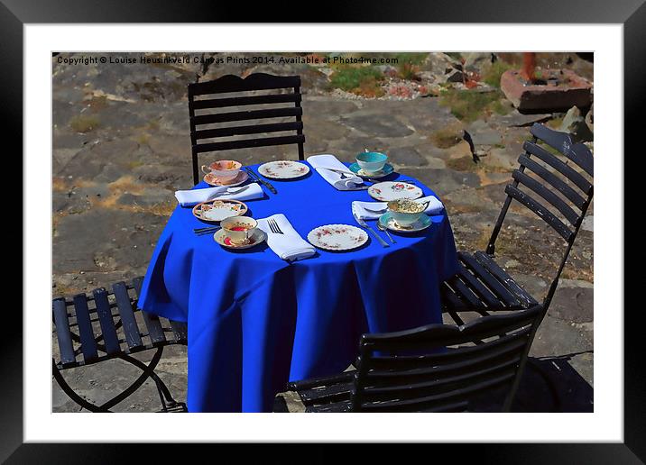 Tea on the terrace. Framed Mounted Print by Louise Heusinkveld