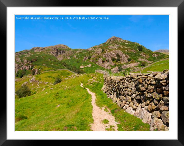 Langdale Fell, Great Langdale, Lake District, Cumb Framed Mounted Print by Louise Heusinkveld