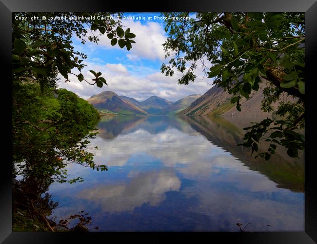 Wast Water with Yewbarrow, Great Gable, and Lingme Framed Print by Louise Heusinkveld
