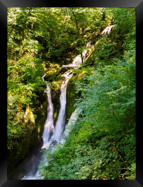 Stock Ghyll Force, Ambleside, Lake District, Cumbr Framed Print by Louise Heusinkveld