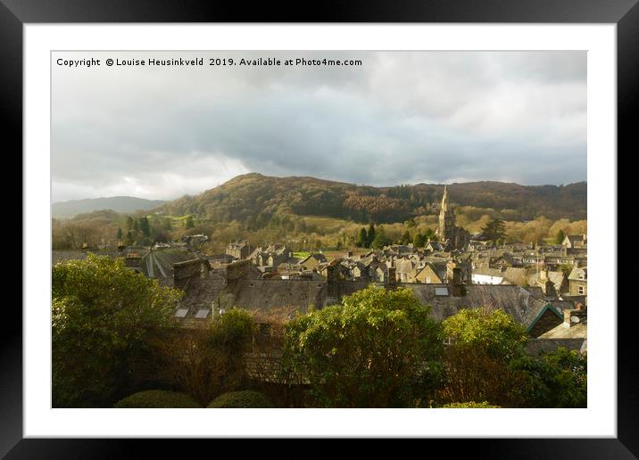 Ambleside rooftops, Lake District, Cumbria Framed Mounted Print by Louise Heusinkveld