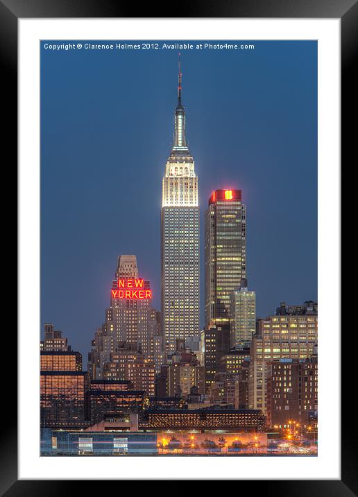 Empire State Building II Framed Mounted Print by Clarence Holmes