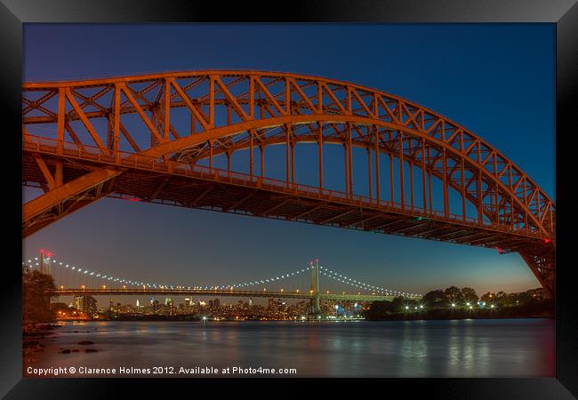 New York Hell Gate Bridges I Framed Print by Clarence Holmes