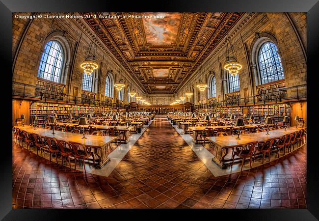 New York Public Library Main Reading Room VII Framed Print by Clarence Holmes