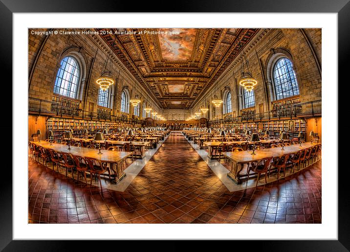 New York Public Library Main Reading Room VII Framed Mounted Print by Clarence Holmes