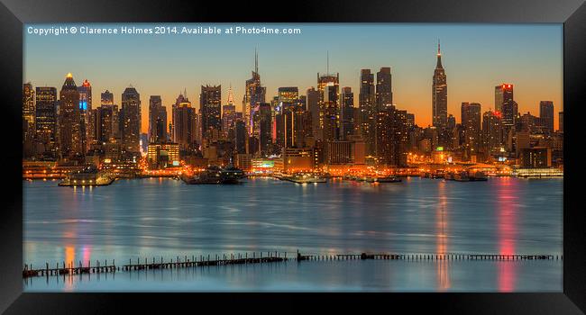 New York City Skyline Morning Twilight IX Framed Print by Clarence Holmes