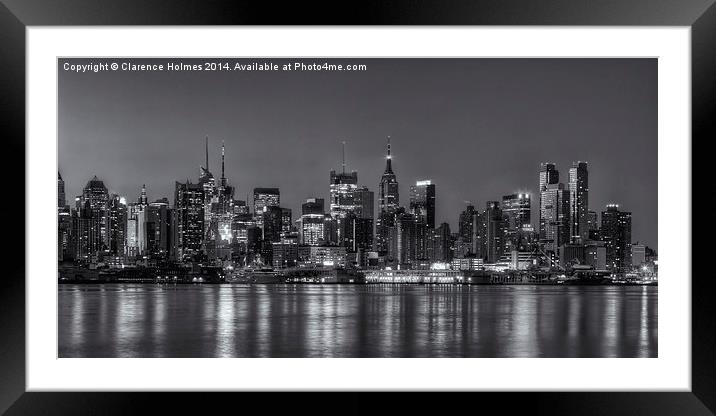New York City Skyline Morning Twilight XVIII Framed Mounted Print by Clarence Holmes