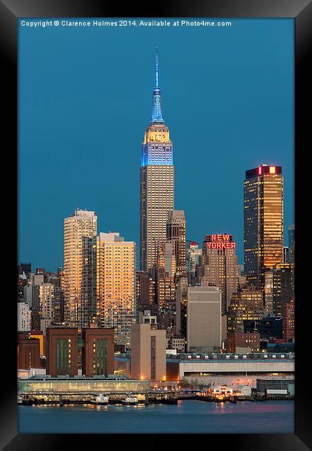 Empire State Building at Twilight III Framed Print by Clarence Holmes