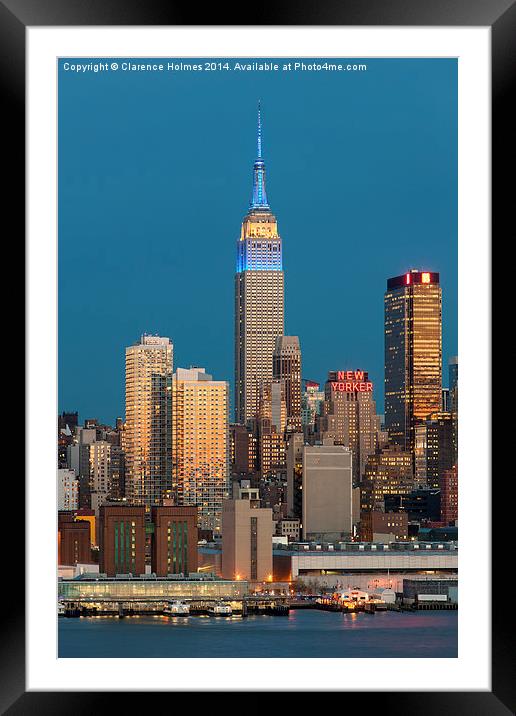 Empire State Building at Twilight III Framed Mounted Print by Clarence Holmes