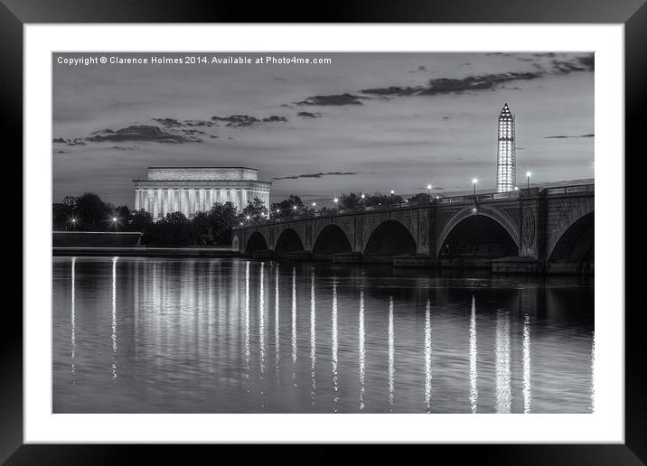 Washington Landmarks at Dawn II Framed Mounted Print by Clarence Holmes