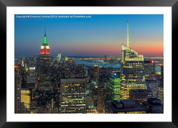 Top of the Rock Twilight I Framed Mounted Print by Clarence Holmes
