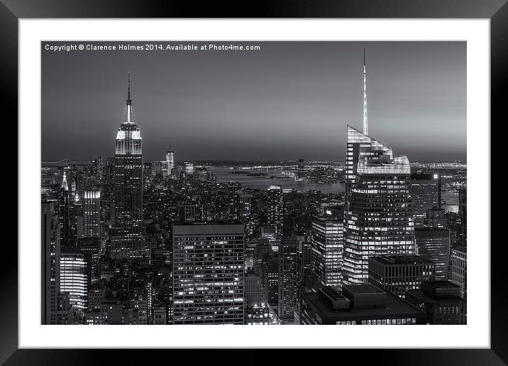Top of the Rock Twilight V Framed Mounted Print by Clarence Holmes