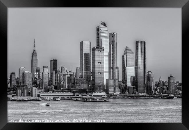 NYC Hudson Yards Development at Sunset II Framed Print by Clarence Holmes