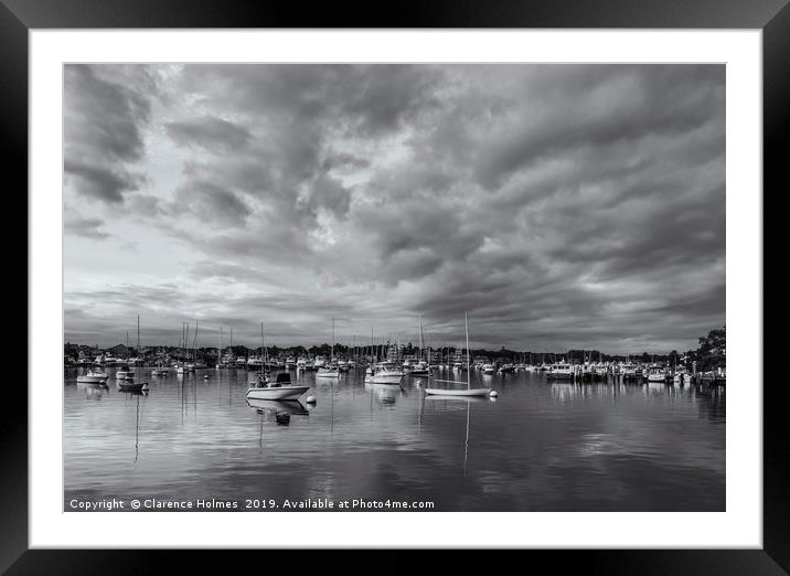 Oak Bluffs Harbor Sunrise II Framed Mounted Print by Clarence Holmes