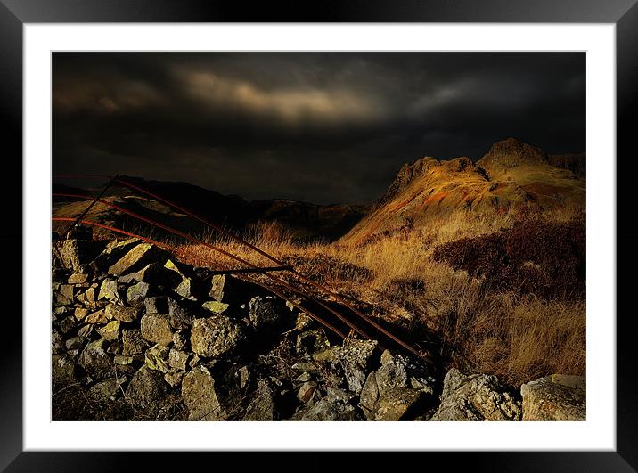 The great langdale pikes Framed Mounted Print by Robert Fielding