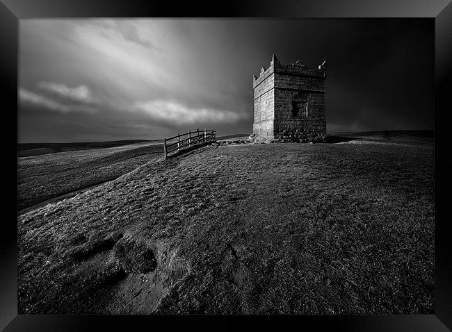 Rivington pike mono Framed Print by Robert Fielding