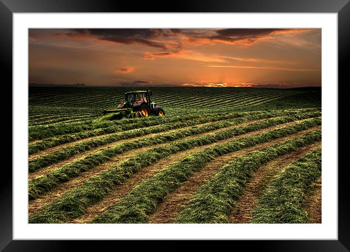 Hay makers sunset Framed Mounted Print by Robert Fielding