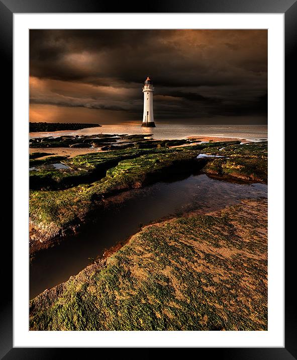 New Brighton lighthouse Framed Mounted Print by Robert Fielding