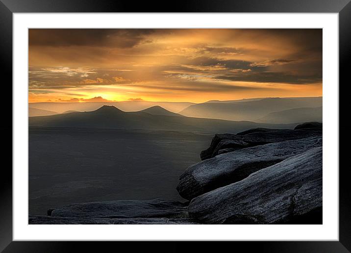 Stanage edge sunset Framed Mounted Print by Robert Fielding