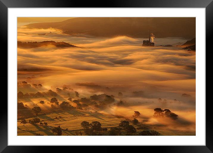 Dawn mists over Castleton Framed Mounted Print by Robert Fielding