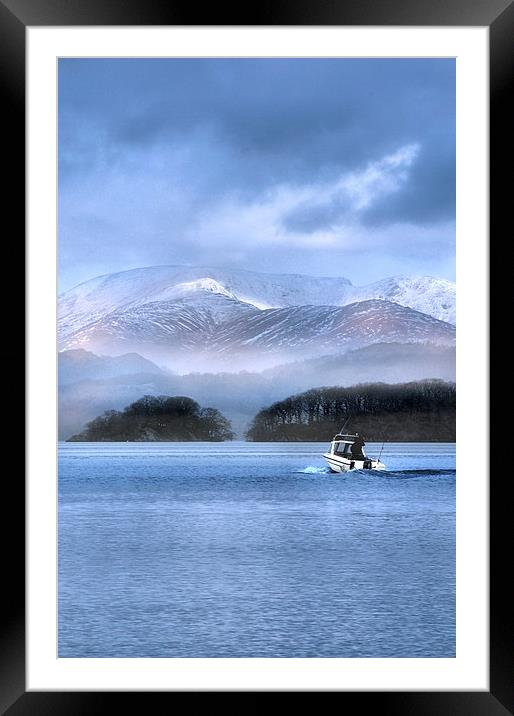  Winter over coniston lake Framed Mounted Print by Robert Fielding