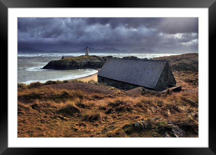 Llandwyn Island boathouse Framed Mounted Print by Robert Fielding