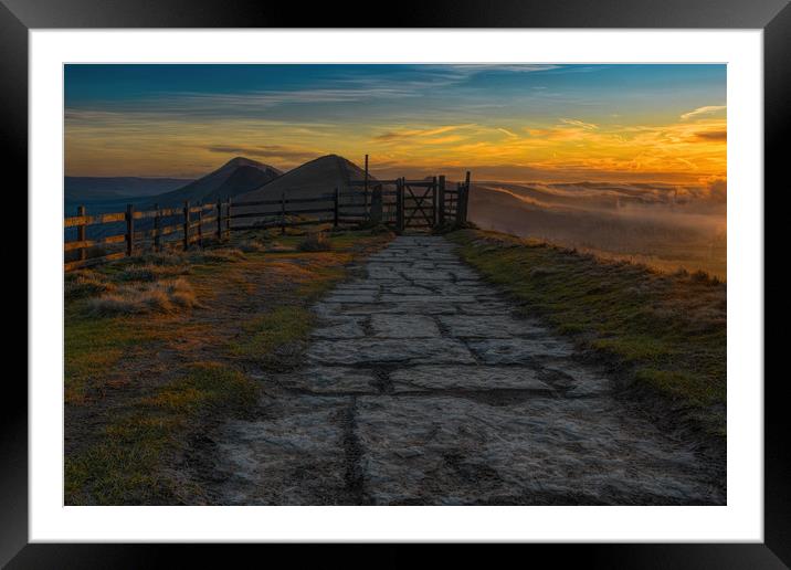 Mam Tor sunrise Framed Mounted Print by Robert Fielding