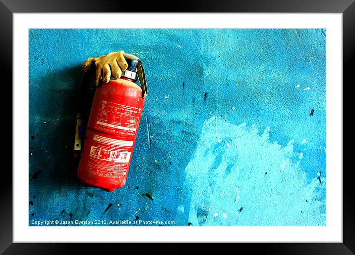 In Case Of Emergency Remove Glove Framed Mounted Print by J J Everson