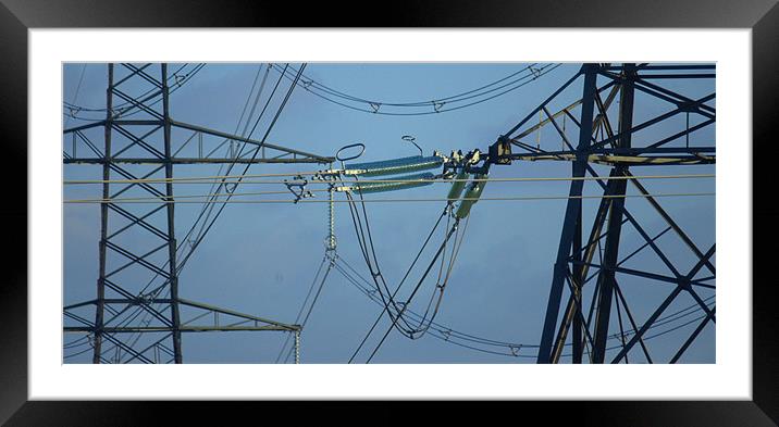 Electric Pylons in Norfolk Framed Mounted Print by John Boekee