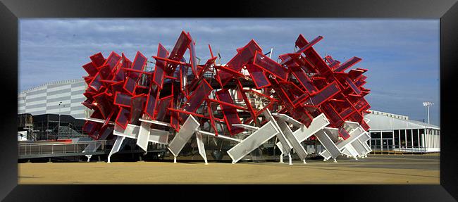 2012 Olympics red and white Framed Print by John Boekee