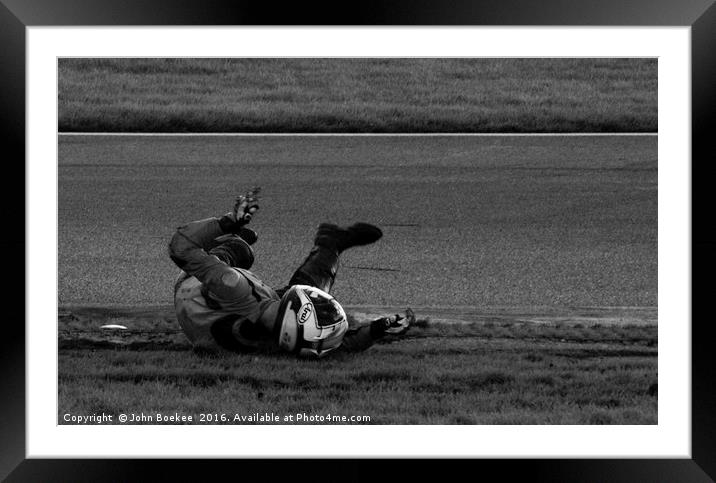 Snetterton racetrack, Framed Mounted Print by John Boekee