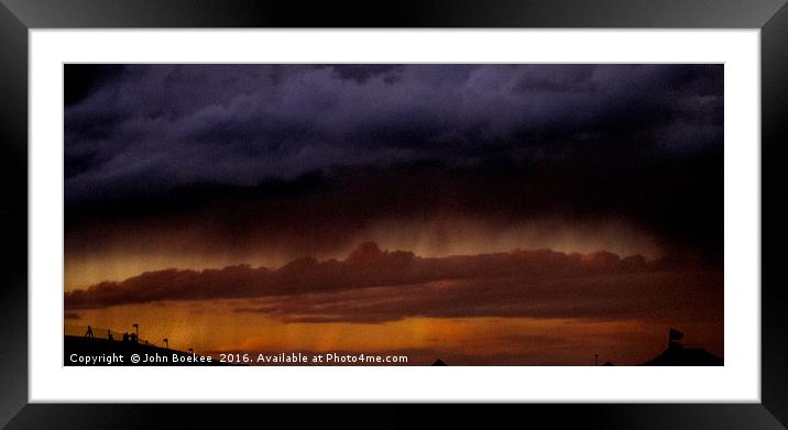 Norfolk storm over Snetterton Framed Mounted Print by John Boekee