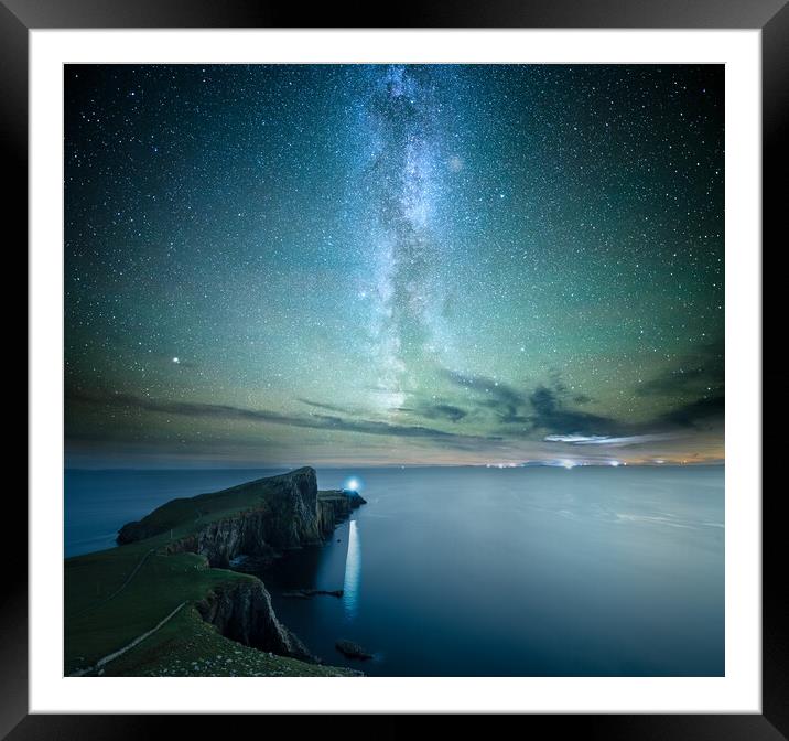 Neist Point Milky Way Framed Mounted Print by Barry Maytum