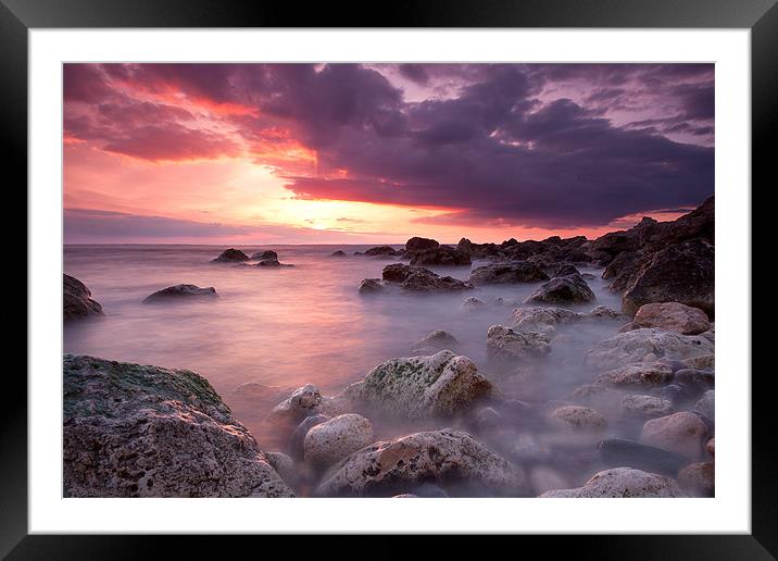 Alum Bay Sunset Framed Mounted Print by Barry Maytum